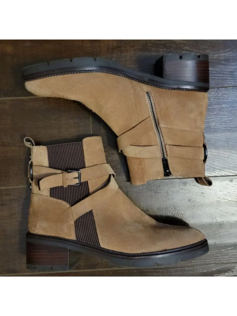NEW Donald Pliner Savvy Boots Brown Suede Rustic Cottagecore Country Womens 8.5